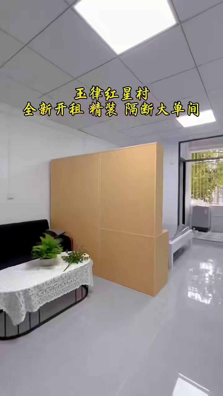 位置：玉律红星村 户型：大单间 价格：1200-1300 详情：采光好，空间大，家电齐全，拎包入住