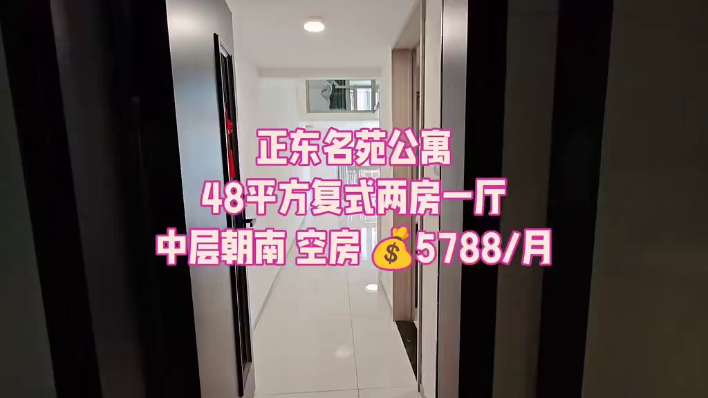 正东名苑公寓 48平方复式两房一厅 中层朝南 空房出租 5788/月